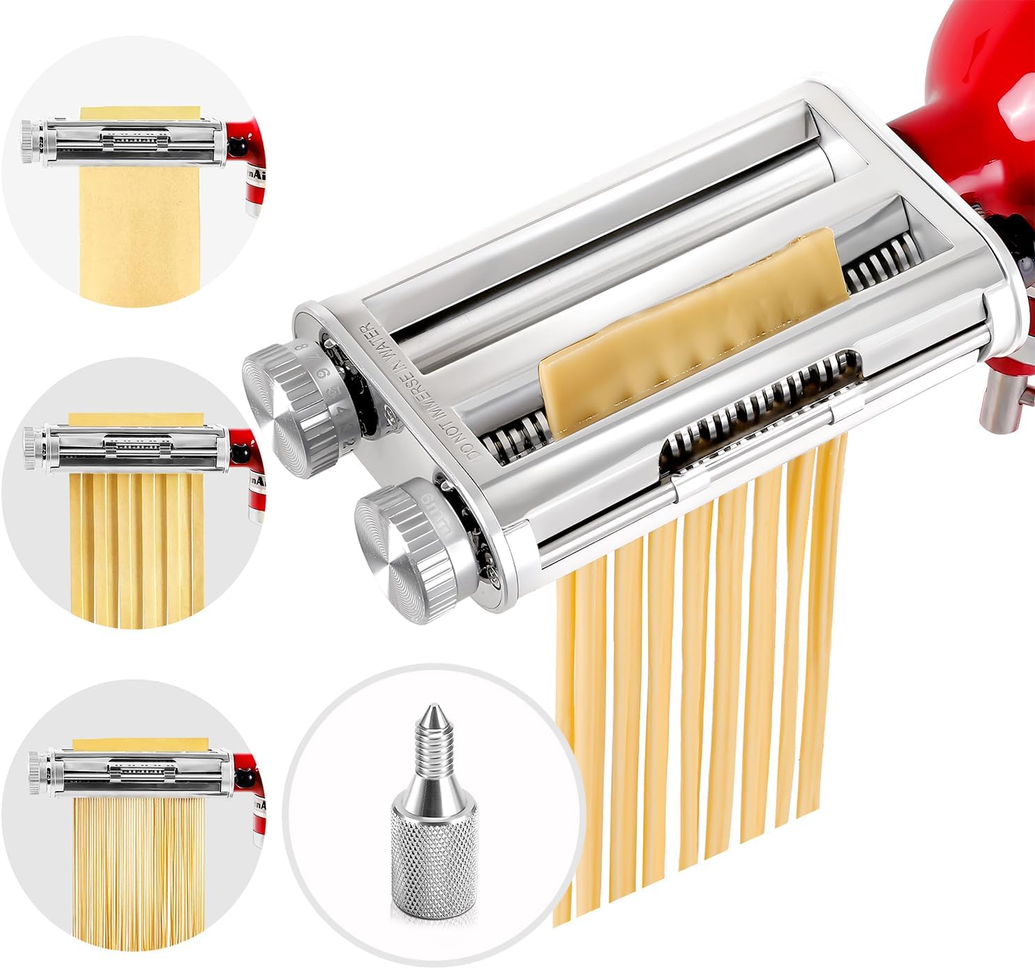 Commercial Kitchen Aid Mixer - อุปกรณ์เสริมเครื่องผสมอาหาร KitchenAid แบบ 3-in-1 สำหรับทำพาสต้า พร้อมใบมีดสำหรับสปาเก็ตตี้และเฟตตูชิน