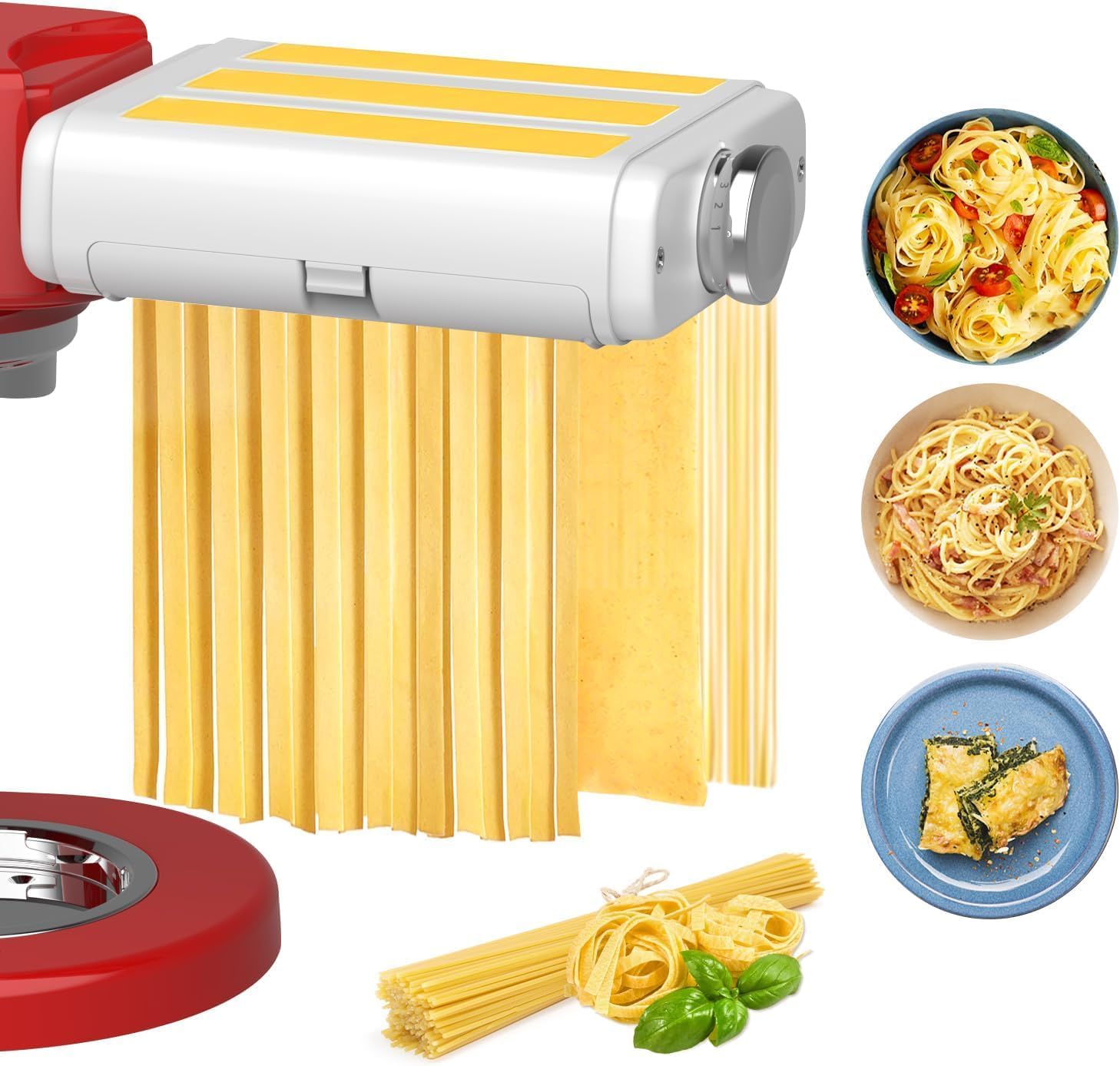 Commercial Kitchen Aid Mixer - อุปกรณ์ทำพาสต้า 3-in-1 สำหรับเครื่องผสมอาหารแบบตั้งโต๊ะ KitchenAid และ Cuisinart,