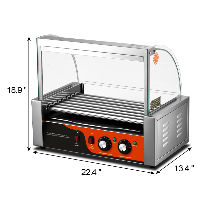 Commercial Kitchen Usa - เครื่องย่างไส้กรอกและฮอทดอกสแตนเลสเชิงพาณิชย์ 7 ลูกกลิ้ง สำหรับครัว
