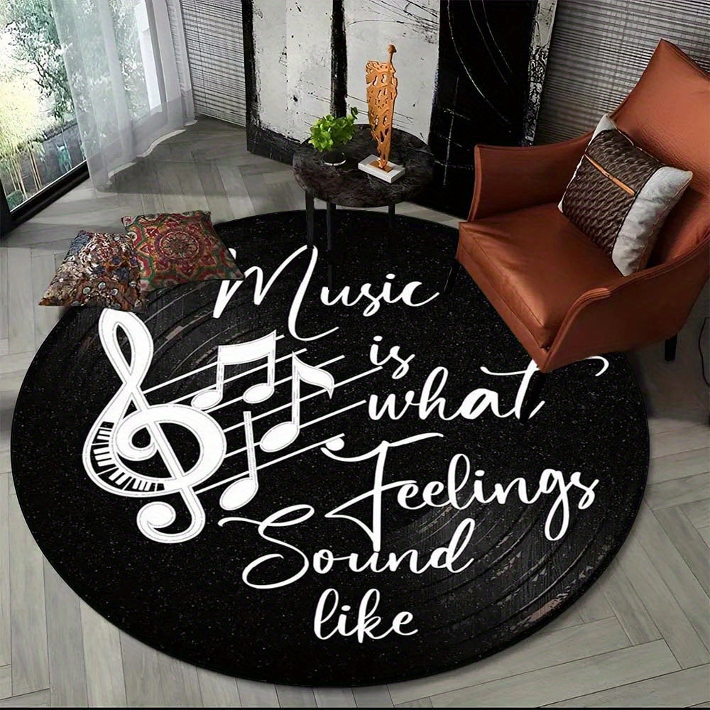 Commercial Kitchen Vinyl - เพลงไวนิลบันทึกรูปแบบพรมกลม,Non SLIP Soft Touch สําหรับห้องนั่งเล่น,ห้องนอนห้องครัว,ทางเข้า, ของขวัญที่ยอดเยี่ยมสําหรับคนรักดนตรี