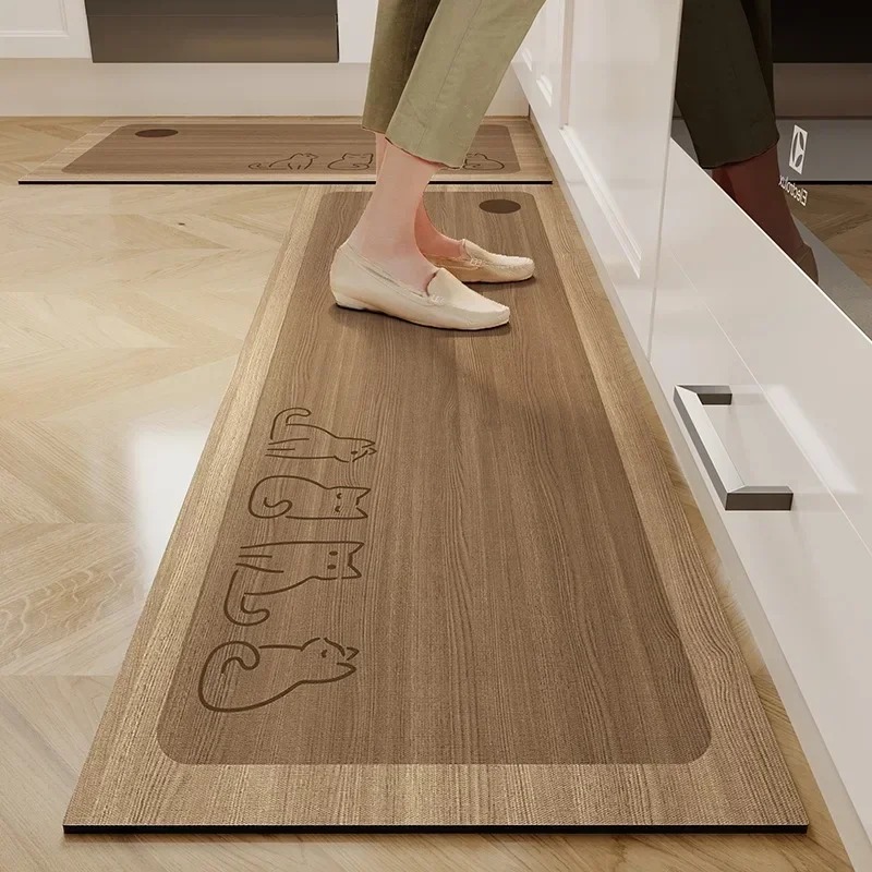 Commercial Kitchen Vinyl - ห้องครัวแผ่นกันน้ําลื่นไวนิลพรม Pvc ห้องครัวพรมหนังการ์ตูนไม้พรม Alfombras De Cocina