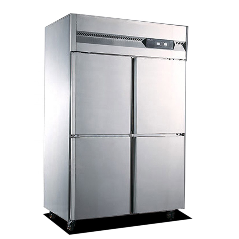 Commercial Kitchen Door - ตู้เย็นสแตนเลสสตีลสำหรับครัว 4 ประตู แบบตั้งตรง สำหรับอุตสาหกรรมเชิงพาณิชย์