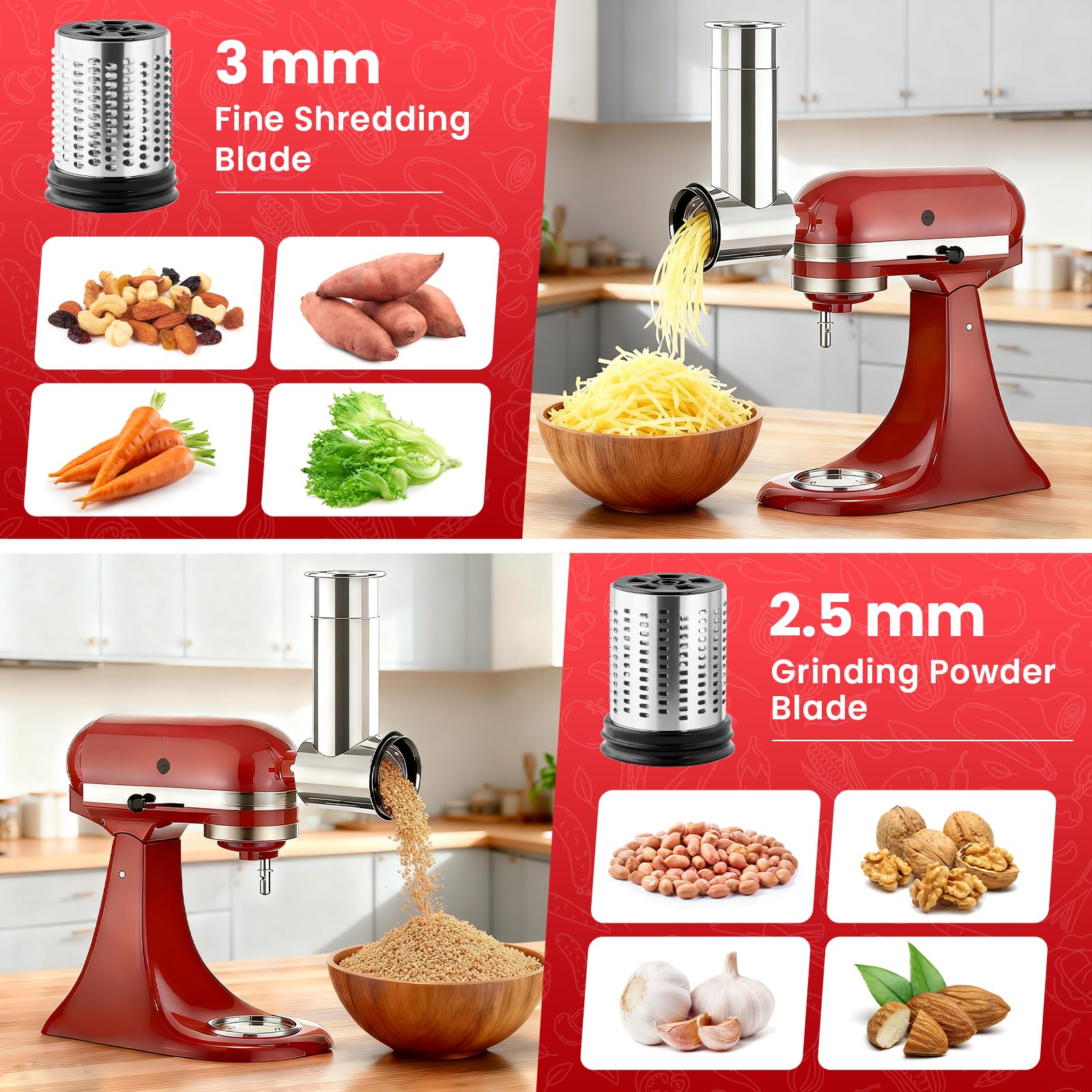 เครื่องหั่นสแตนเลสสำหรับสไลด์แ - Commercial Kitchen Aid Mixer บทวิจารณ์และราคา