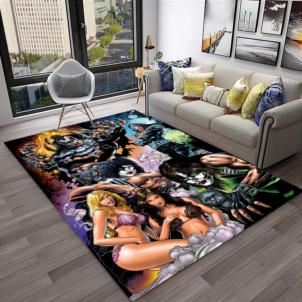 Retro KISS Rock Band พรมพรมสํา - Commercial Kitchen Floor บทวิจารณ์และราคา