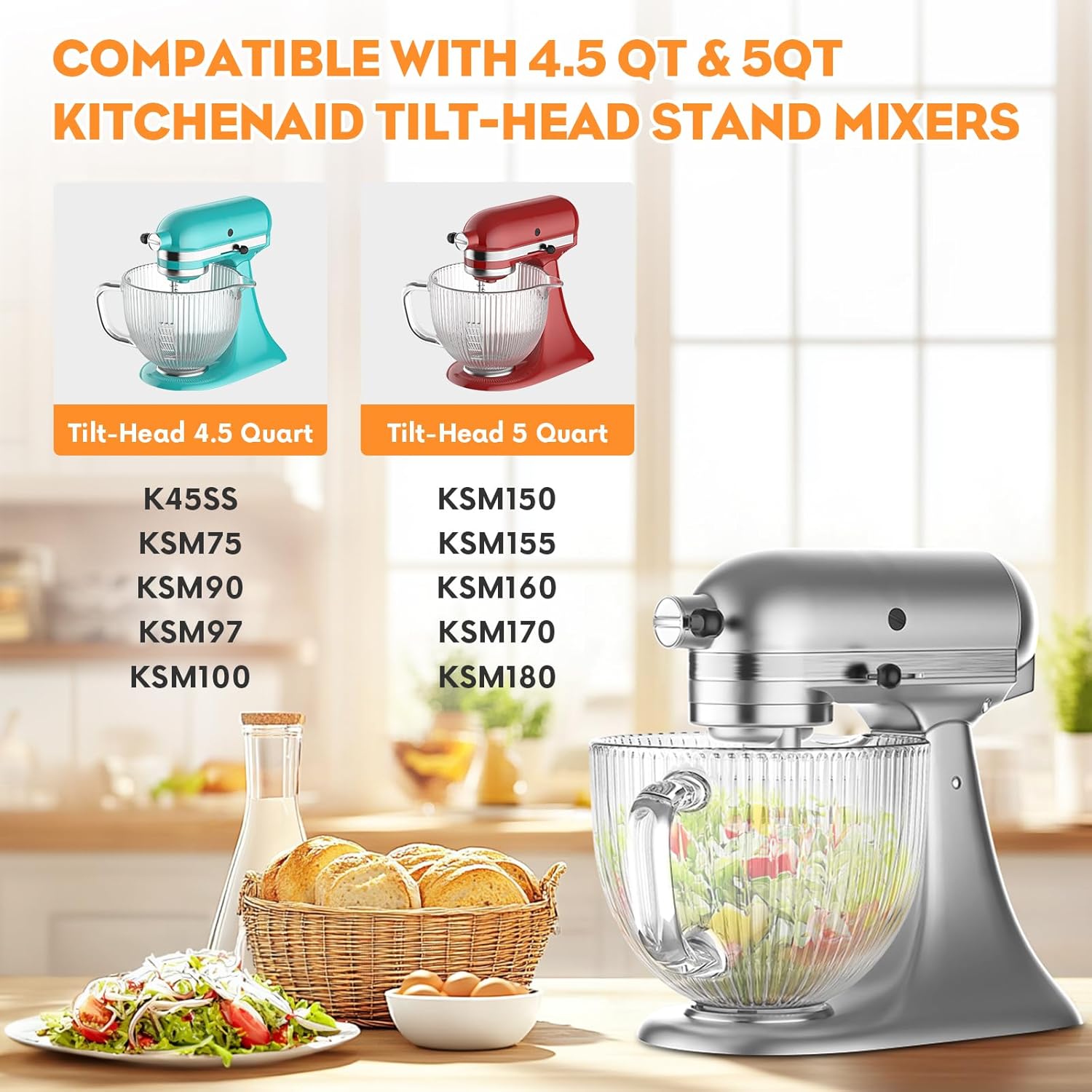 GVODE ชามแก้วสําหรับ Kitchenai - Commercial Kitchen Aid Mixer บทวิจารณ์และราคา